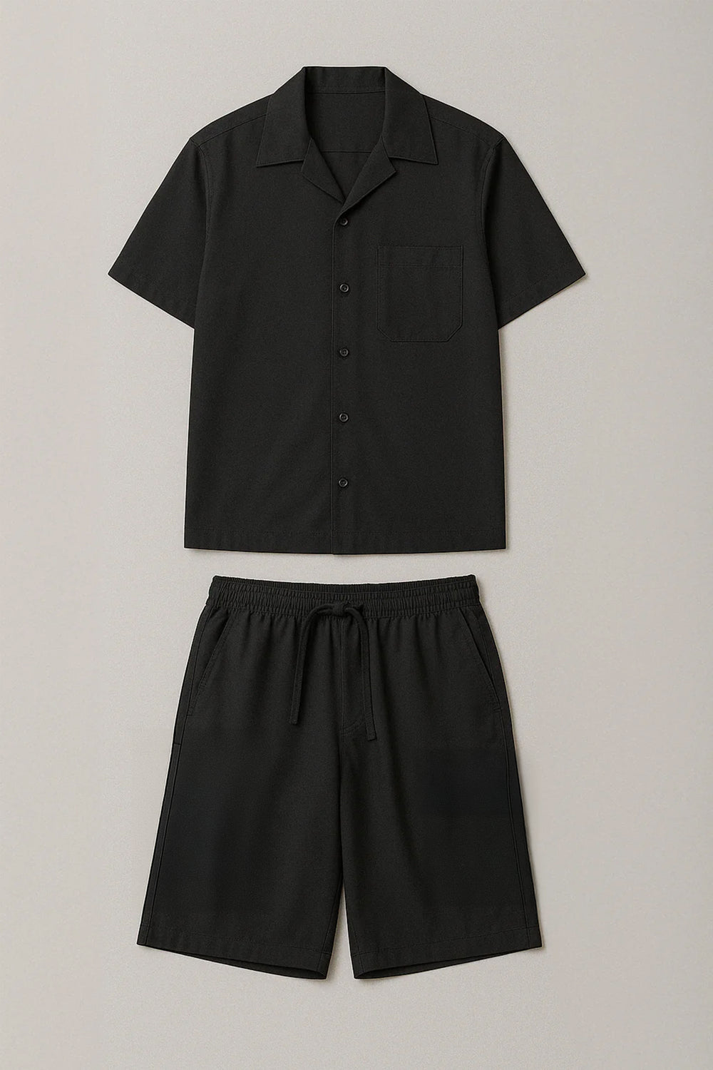 COORDINATO CAMICIA E BERMUDA NERO