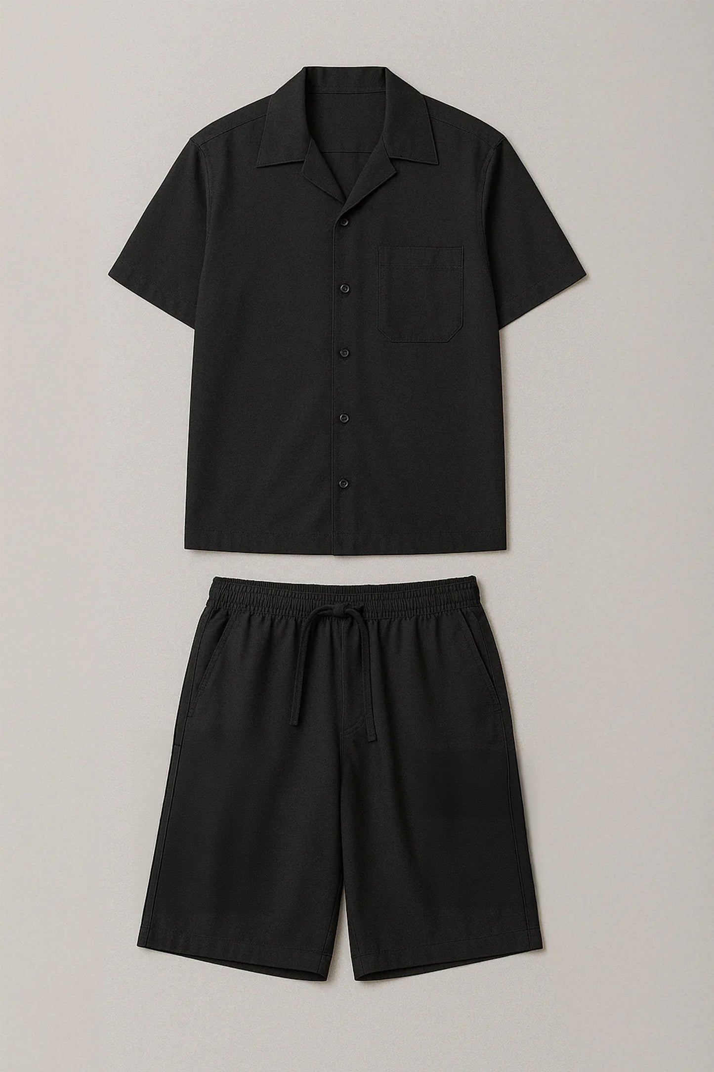 COORDINATO CAMICIA E BERMUDA NERO