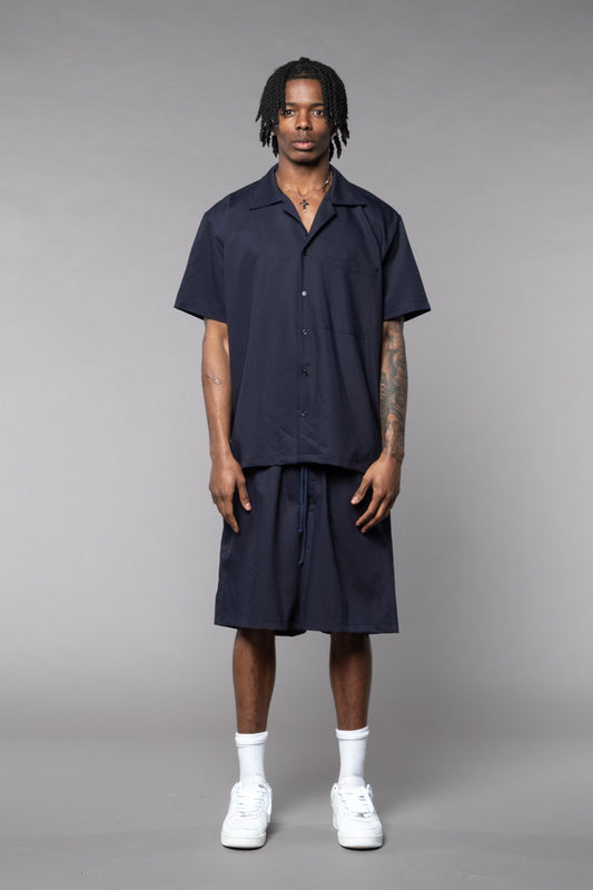 COORDINATO CAMICIA E BERMUDA BLU