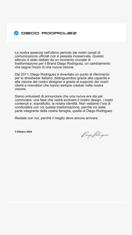 Un Nuovo Inizio per Diego Rodriguez: La Trasformazione del Nostro Brand
