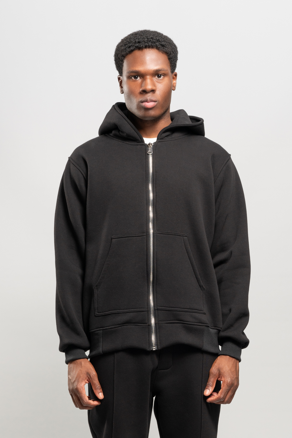 Black Comfort Zip Sweatshirt