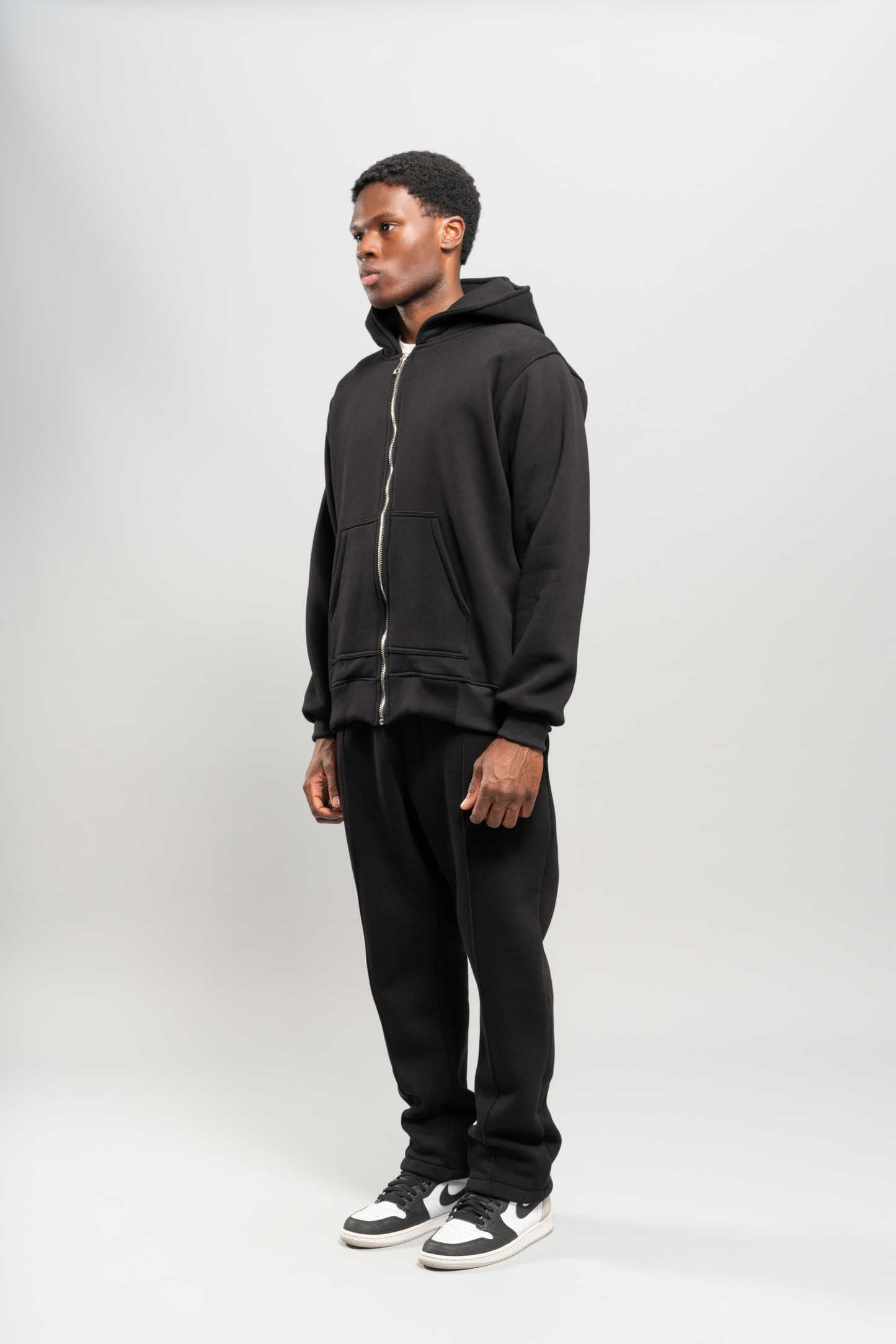 Black Comfort Zip Sweatshirt