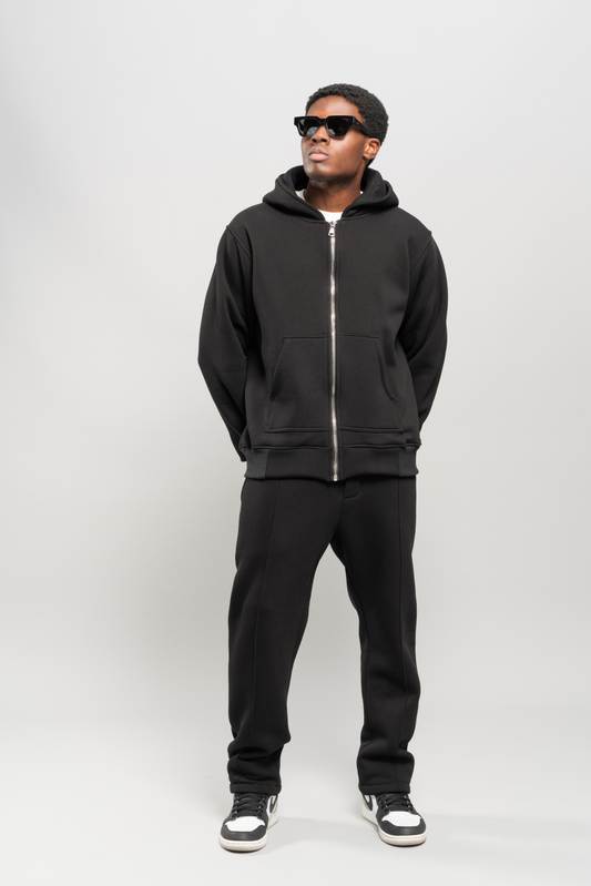 Black Comfort Zip Sweatshirt