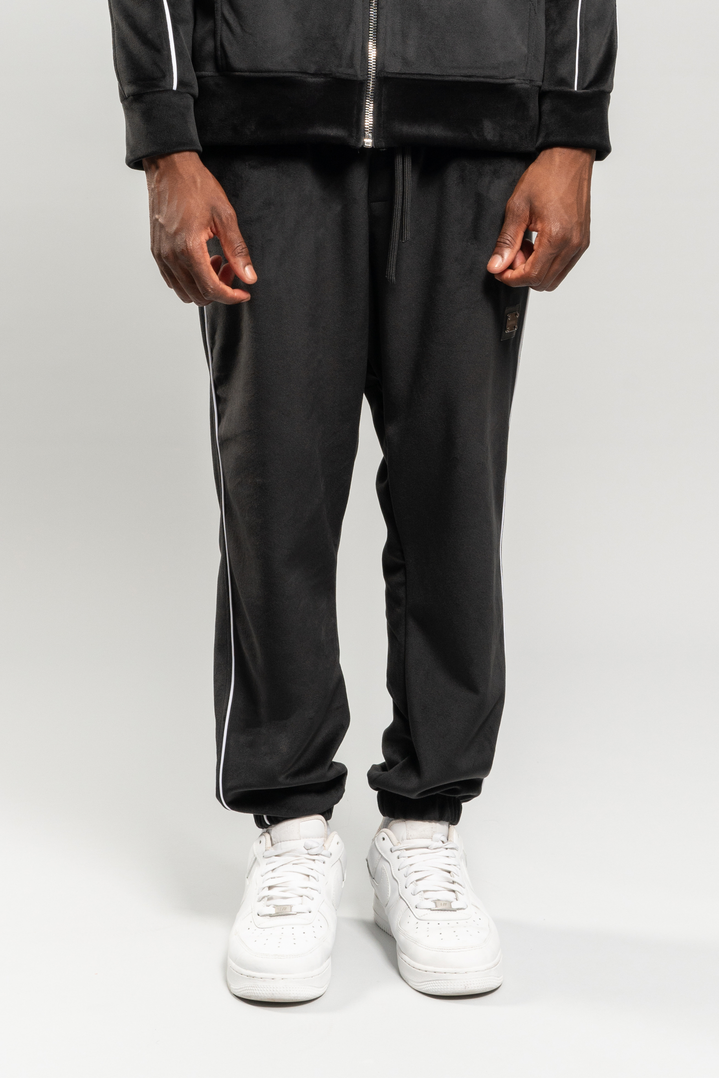 Black Chenille Trousers