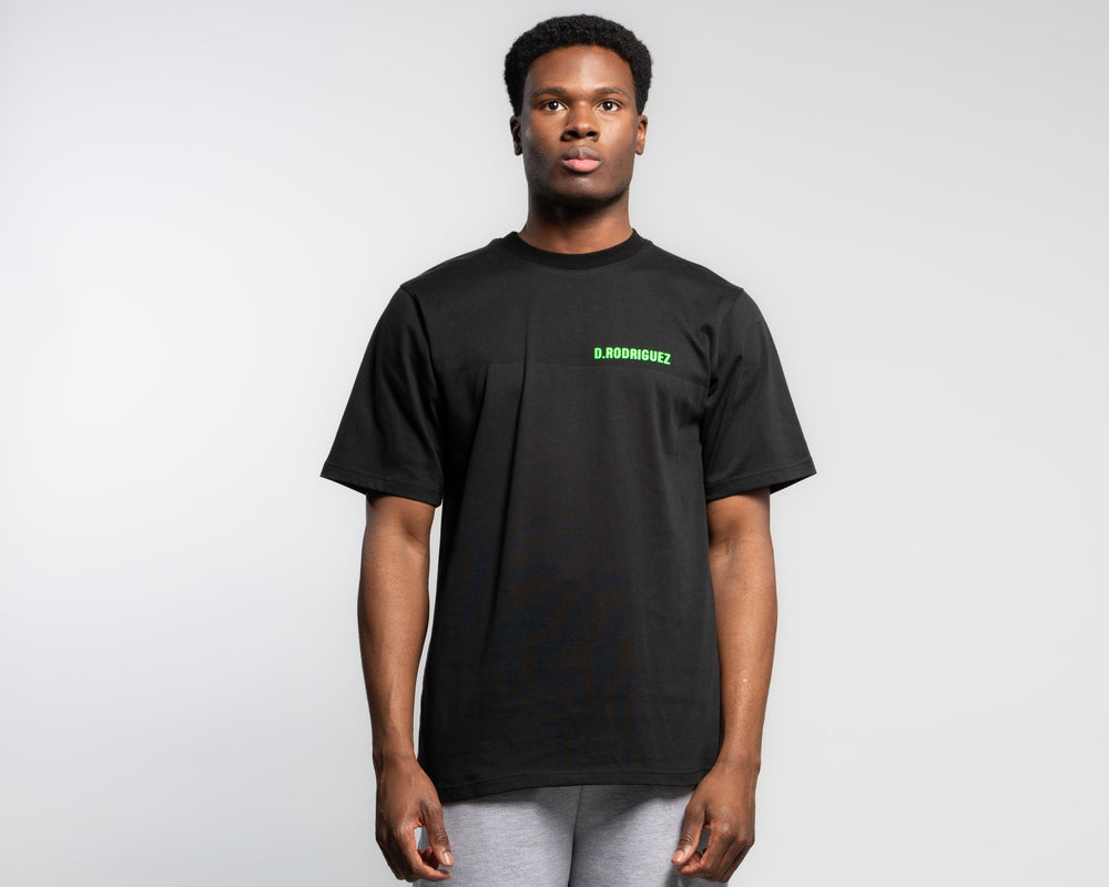 T-Shirt With Fluorescent Green Print